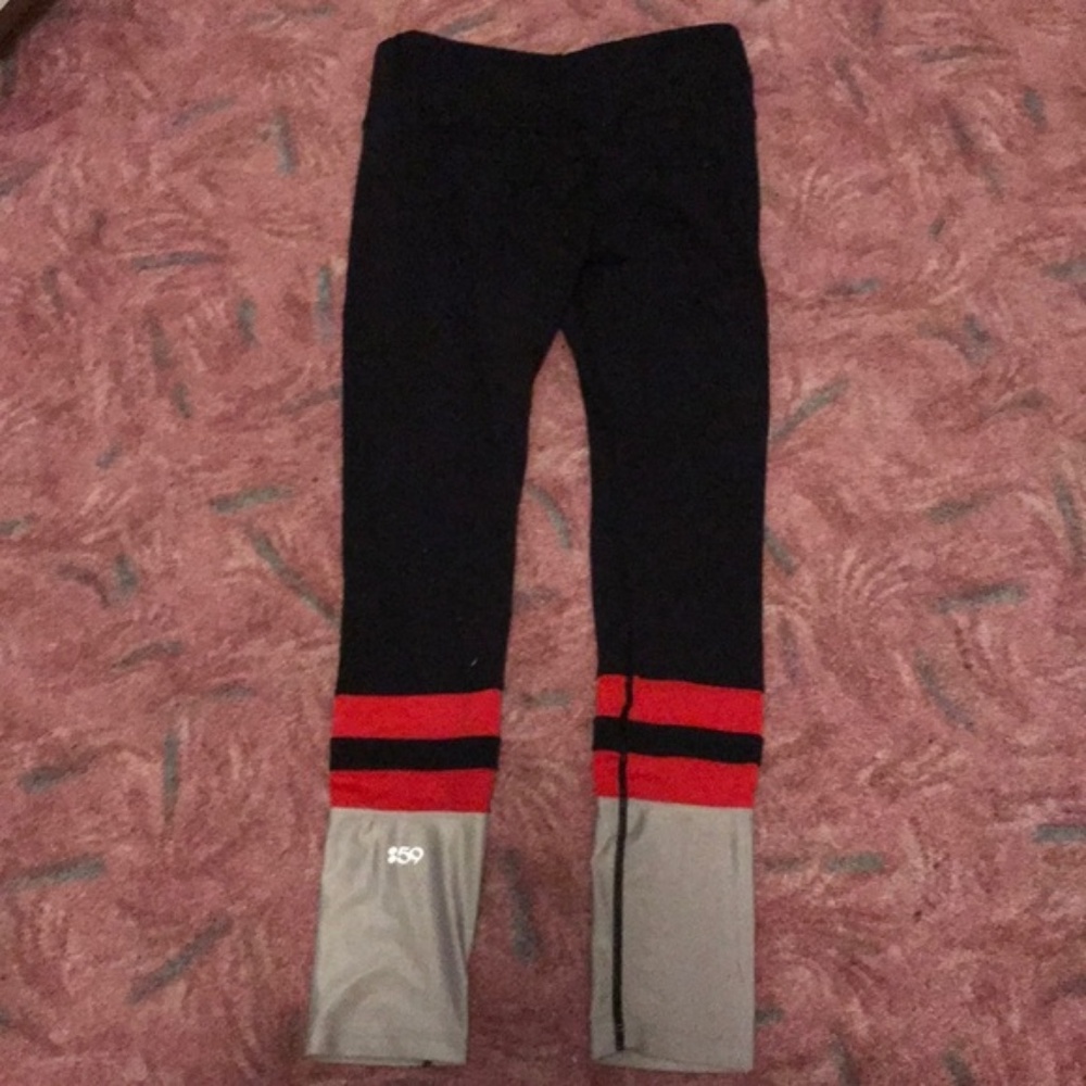 Sweaty Betty leggings black with red stripe size S
